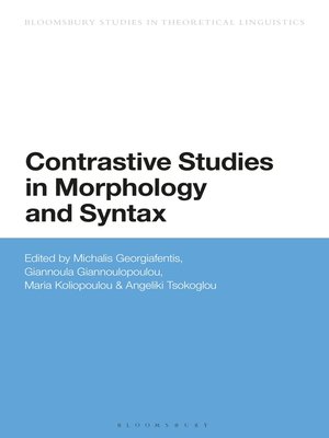 cover image of Contrastive Studies in Morphology and Syntax